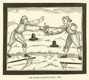 Het duel van Sir Kenelm Digby, 1641 door English School